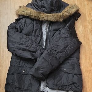 Marc New York Black Jacket with Faux Fur